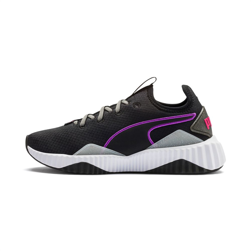 Puma Defy Sheen Női Edzőcipő - Fekete/Fehér ( Hungary - XHFOR9385 )